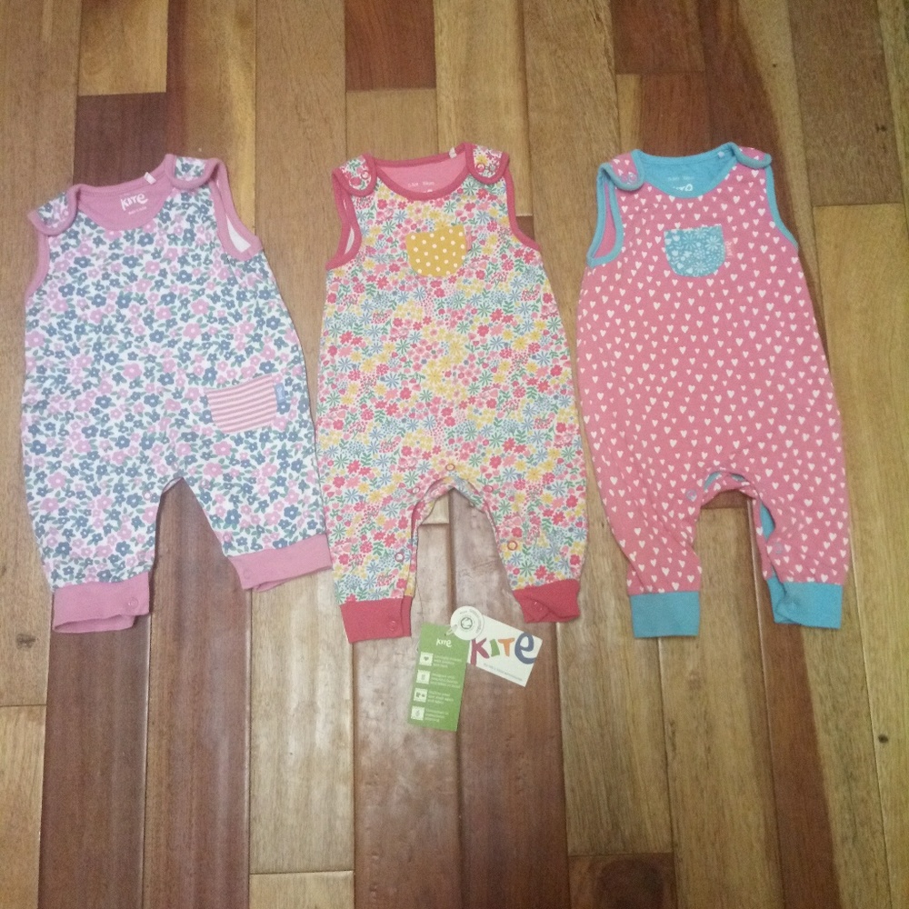 3 Kite Organic Rompers